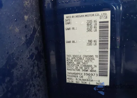 2018 Nissan Maxima 3.5 Sl из США, поврежденный, VIN 1N4AA6AP4JC396973